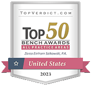 TopVerdict.com | Top 50 Bench Awards All Practice Areas | Zarco Einhorn Salkowski, P.A. | United States | 2023